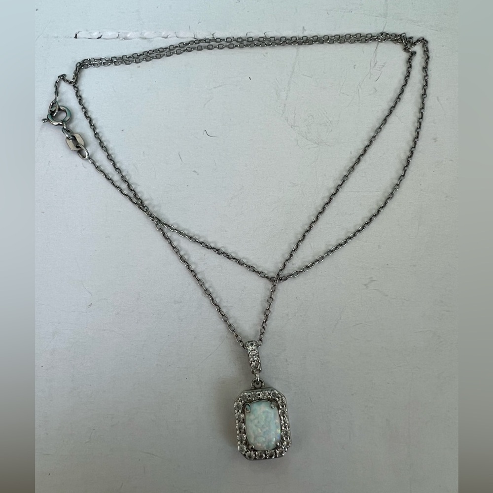 🔴DEAL OF THE WEEK🔴Stunning Sterling Silver Opal Pendent Necklace 🔴 - Picture 9 of 10